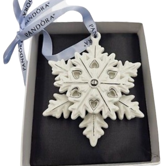 NIB PANDORA 2015 Ltd Edition Snowflake Christmas Tree Ornament - Picture 3 of 9